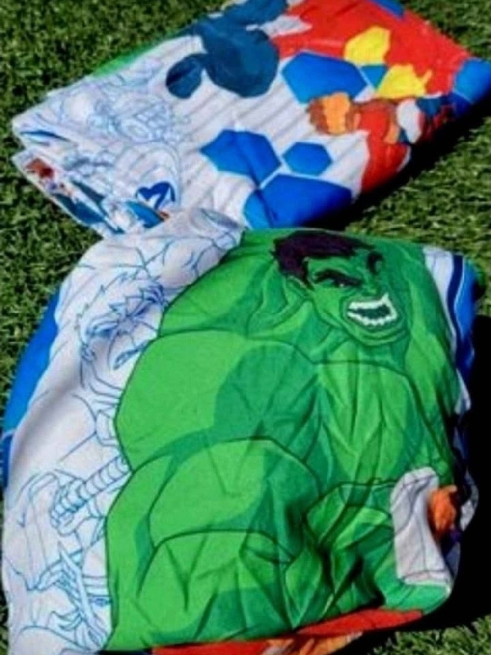 Kids Green Hulk Twin Bed Sheet and Flat Sheet Boys Set Cover -